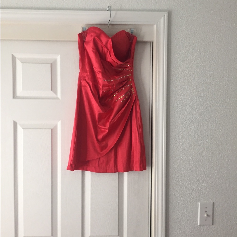 Cute red/coral dress with beading